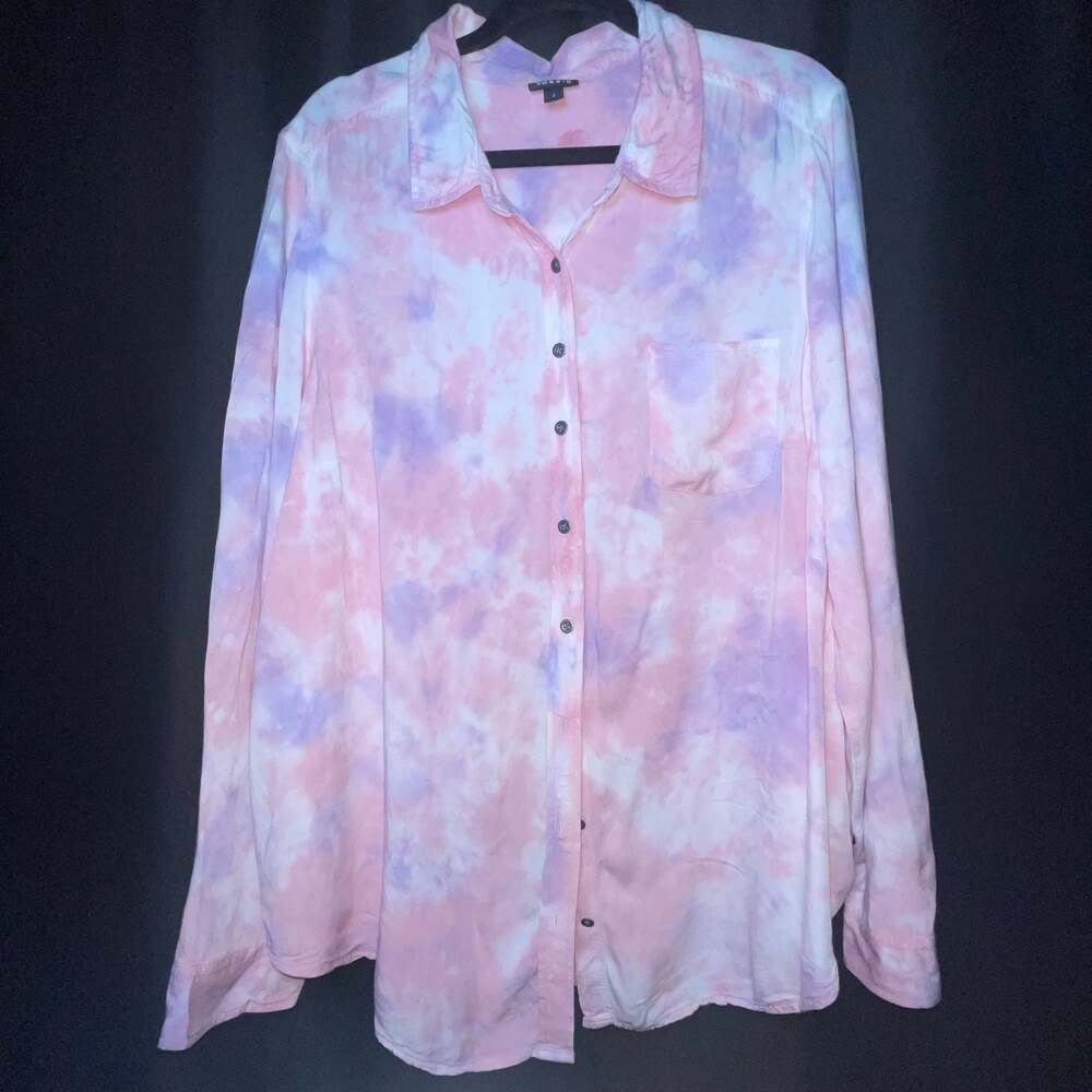 Torrid Tie-Dye Rayon Twill Long Sleeve Button-Up Shirt